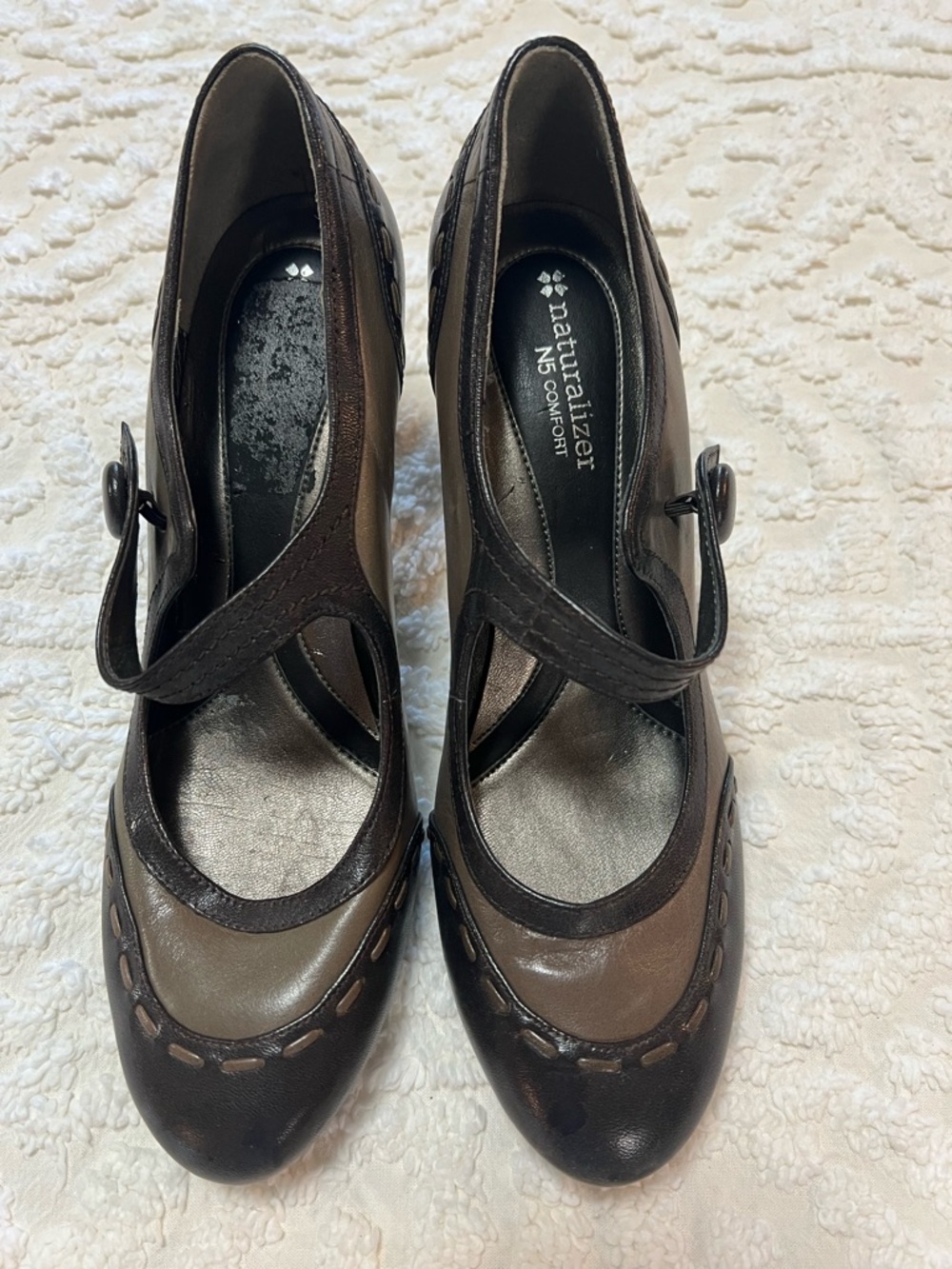 Naturalizer Two-Tone Brown Mary Jane Heels